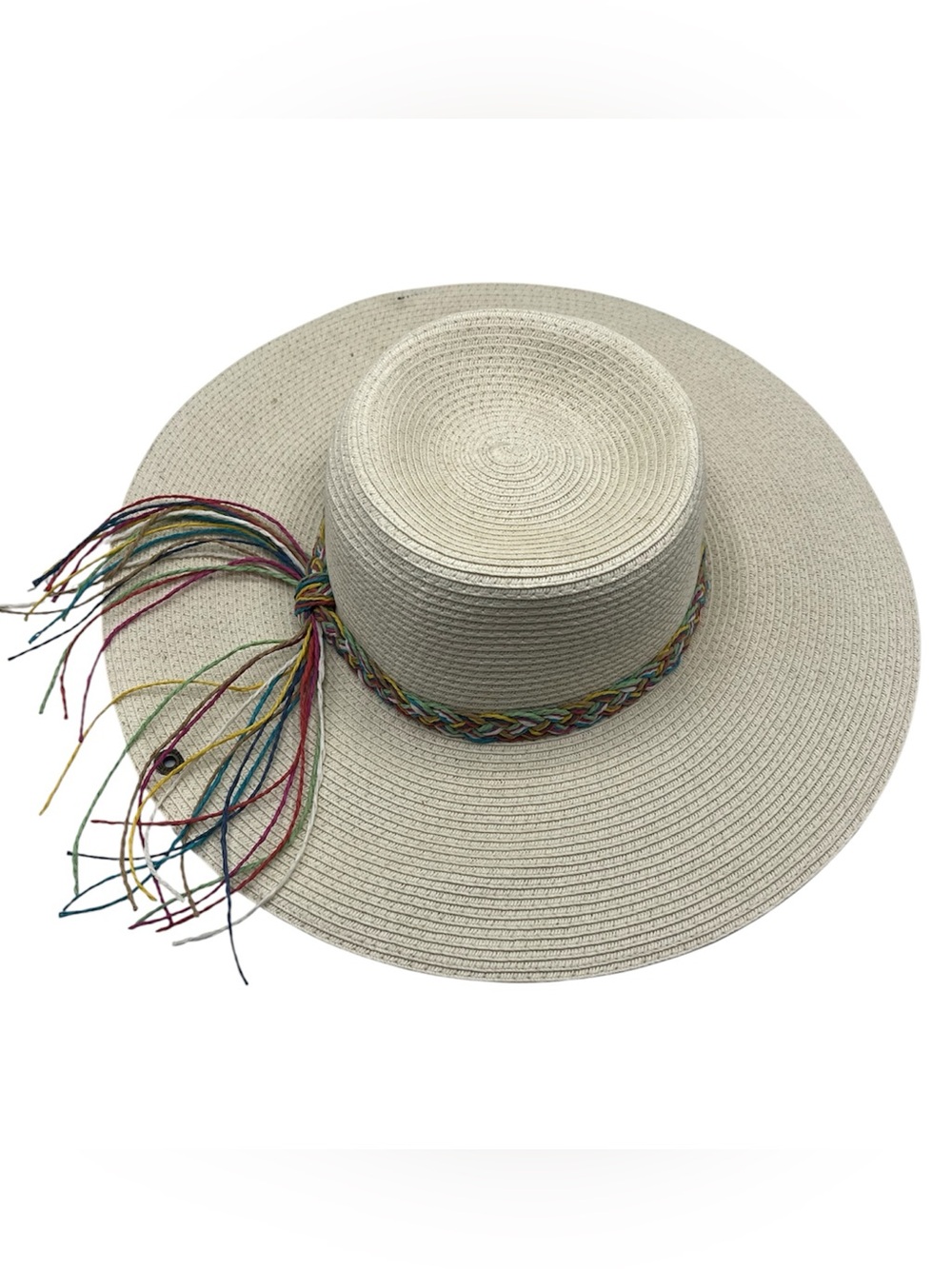 Peter Grimm Glaring Resort Sun Straw Hat Wide Brim Braided Hat Band